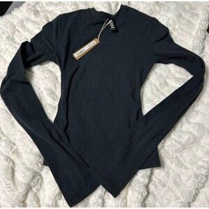 NWT Skims Cotton Jersey Long Sleeve in Soot, Size xsmall